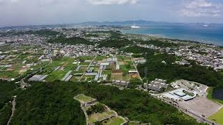 【うるまいろ】世界遺産勝連城跡（8） 勝連城跡から眺める石川市街（うるま市）_沖縄の無料動画素材