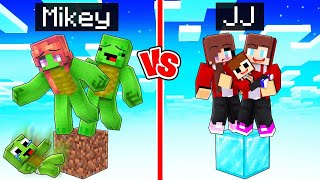 Mikey Family POOR vs JJ Family RICH One Block Battle in Minecraft (Maizen)