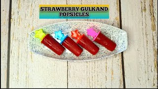 How to make Strawberry Popsicles at home | Strawberry Gulkand Popsicle #popsicle #recipewecipeshorts