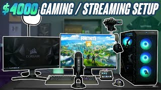 $4,000 FULL Streaming Setup (PC, Monitors, Mic, Camera \u0026 MORE)