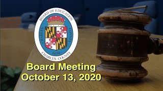 Charles County Board of Education Meeting - October 13, 2020