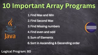 Top 10 Array Logical Problems in Java | Coding Interview Questions | 10 Must-Know Array Programs