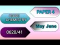 IGCSE CHEMISTRY/PAPER4 /0620/41/ May June/2020 Past paper solution