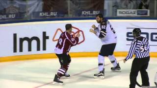KHL Fight: former New Jersey Devil Tim Sestito VS former Edmonton Oiler Alexei Semenov