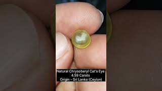 Yellowish catseye gemstone