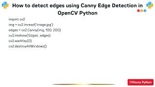 How to detect edges using Canny Edge Detection in OpenCV Python