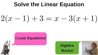 Solve 2(x - 1) + 3 = x - 3(x + 1) for x