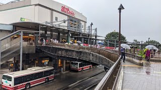 Mitaka Tokyo | Walk around the station at the end of the Sobu Line on the rany day 【4K】