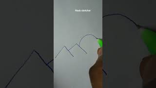 HOW TO DRAW LANDSCAPE BY TRIANGLE AND CIRCLE#shorts #drawing #tiktok #viral #landscape