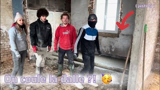 La meilleure équipe pour couler la dalle !!😜(en gros: du froid, beaucoup de béton et des imprévus )😅