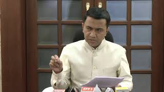 LIVE : Press Conference by Chief Minister Dr Pramod Sawant