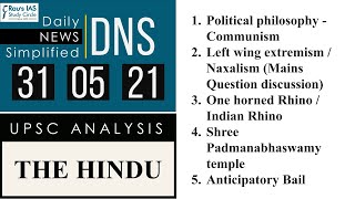 THE HINDU Analysis, 31 May 2021 (Daily Current Affairs for UPSC IAS) – DNS