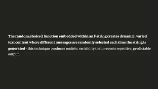 Learn about random f-strings using functions in Python - From course I built 2 years ago #python