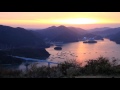 岡山県　夕立受山から瀬戸内海の夕陽　 hd