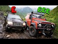 Land Rover Defender vs Stock V8 Jeep - LEGENDARY Off-Roaders Battle!