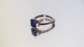 2.20 carats Blue Sapphire Dia 0.21 carats 14KWG Ring