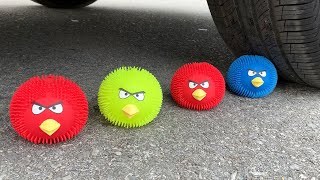 Experiment Car vs Angry Birds Doodles and Balloons | Crushing Crunchy & Soft Things by Car | Test S