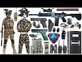 Special police weapon toy set unboxing, HK416D semi-automatic rifle, Glock toy pistol,submachine gun