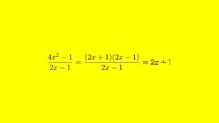 How to Simplify (4x^2 - 1) / (2x - 1) to Lowest Terms - Step-by-Step Tutorial