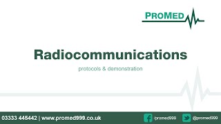 ProMed - Webinar: Radiocommunications protocols \u0026 demonstration