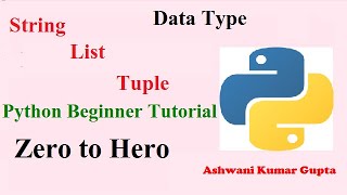 Python beginners tutorial in Hindi | Urdu | Introduction of String List and Tuple data type.