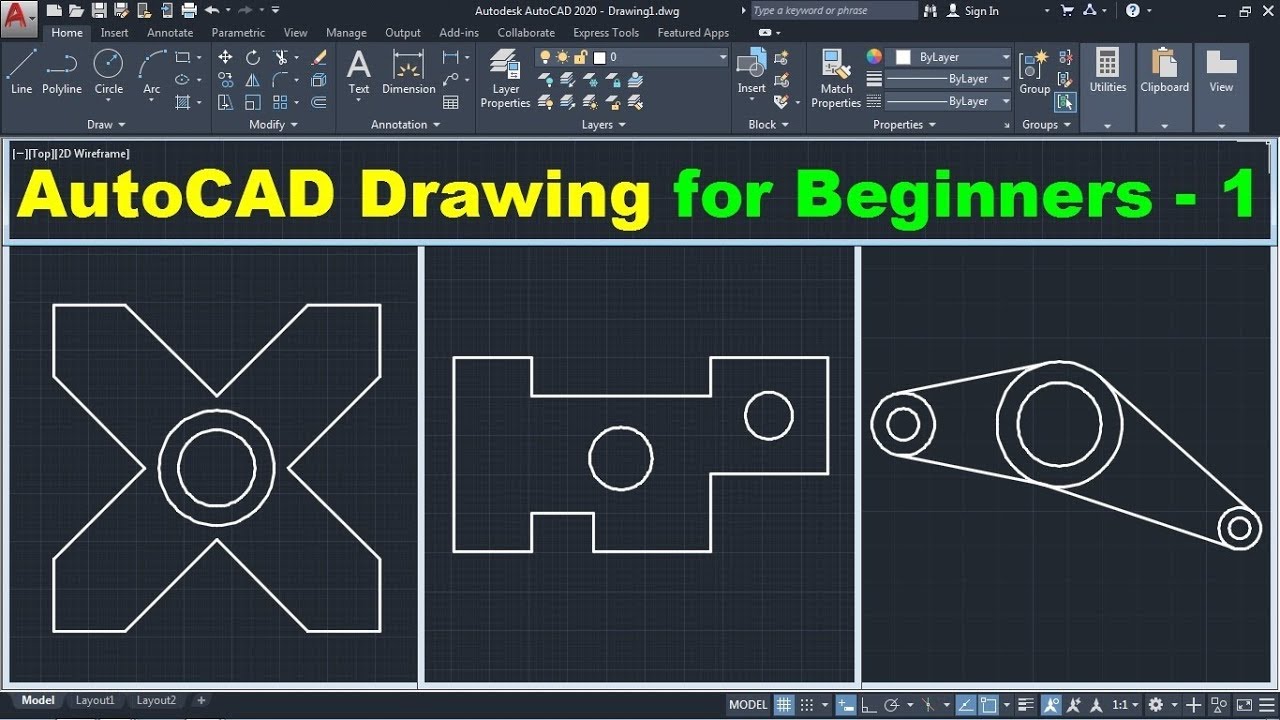 AutoCAD Drawing Tutorial For Beginners - 1 - YouTube