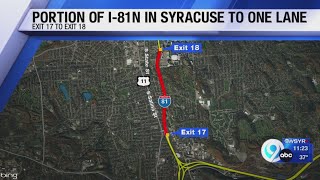 Travel Advisory: I-81N lane closure in Syracuse to last nearly a month