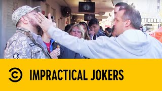 Joe Slaps Sal While He Pretends To Sleep | Impractical Jokers