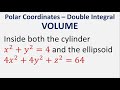 Polar coordinates to find volume inside both the cylinder x^2+y^2=4 and ellipsoid 4x^2+4y^2+z^2=64