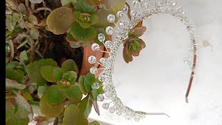 Bridal crown making/ kristal boncuk detayli sabit gelin taci yapimi