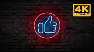 [4K]  Neon Thumbs Up Sign 👍