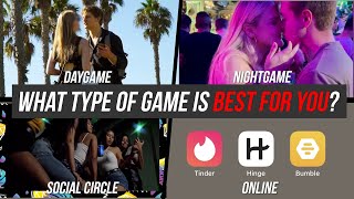 Four Game Types Compared: Day, Night, Online, Social Circle