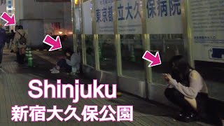 A walk in Shinjuku Okubo Park at night nightwalk in Shinjuku November 13, 2022 [4K]