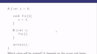 Programming Languages: Scope rules - 1