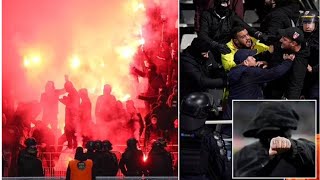 Smoke bombs set off in Lyon game as trouble erupts with Paris FC fans