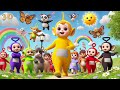 hop roar and dance with the teletubbies and the animal parade