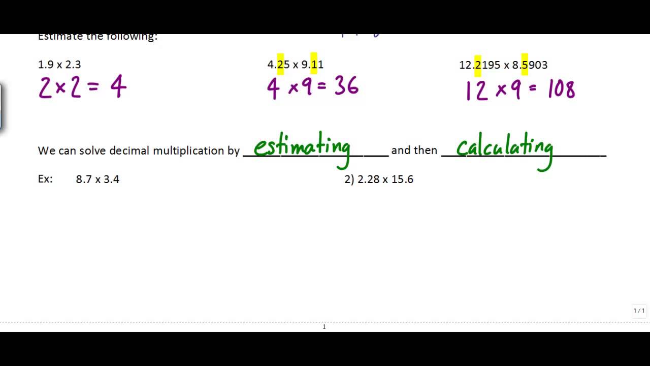 3.4 - Multiplying Decimals - YouTube