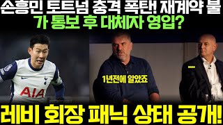 손흥민 토트넘 충격 폭탄! 재계약 불가 통보 후 대체자 영입 레비 회장 패닉 상태 공개!