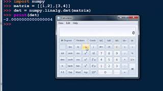 How to get the matrix determinant using Numpy