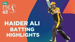 Haider Ali Batting Highlights | Quetta Gladiators vs Peshawar Zalmi | Match 8 | HBL PSL 6 | MG2T
