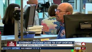 Government shutdown affecting TSA at airports nationwide