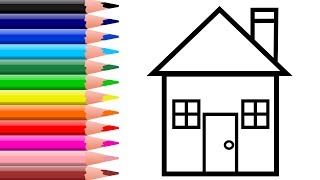 Как нарисовать домик / Мультик раскраска ДОМ для детей