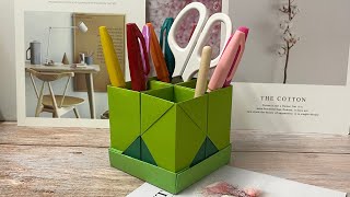 DIY origami pen bucket happy life origami pen bucket paper craft