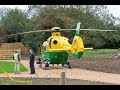 Hampshire & Isle of Wight Air Ambulance takes off from Brighstone on the Isle of Wight