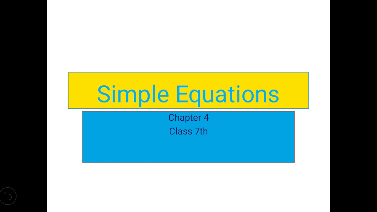 Simple Equations Youtube