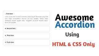 Awesome Accordion Using Only HTML and CSS | Modern CSS | CSS Tutorial