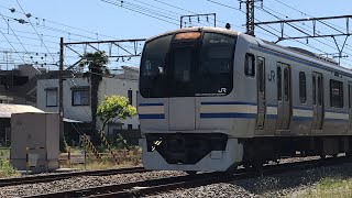 JR横須賀線普通久里浜行きE217系1287HY-132横クラと横須賀線E217系Y-122横クラが、24番山の根踏切を通過！【JR逗子駅〜JR東逗子駅間、令和2年5月14日木曜日】