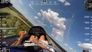 Flying Duo Discus sailplane high speed final glide flyby landing Roy Dawson video