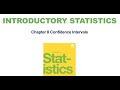 Stat 1490 Chapter 8: Confidence Intervals