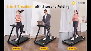 【New Release】Urevo Strol 3 3-in-1 Under Desk Treadmill with 2-second Folding